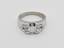 14kt Solitaire Ring SZ:10 W/G