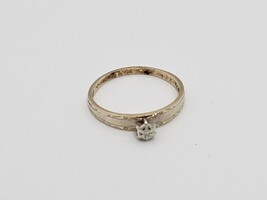 14kt Solitaire Ring SZ:10 Two-Tone