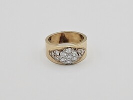 14kt Cluster Ring SZ:6.5 Y/G