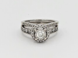 14kt & 10kt Diamond Ring Set SZ:6.5 W/G .75Cts