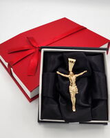 14K Crucified Jesus Pendant Y/G 