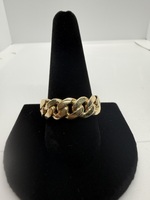 Male Yellow Gold Cuban Link Ring 12kt 
