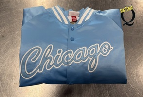 Chicago Bulls Double Clutch Lightweight Sky Blue Satin varsity Jacket