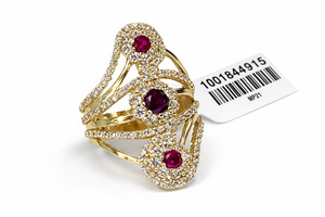 14kyg Wmns Cluster Cz Stns Red Brown Cluster Ring 