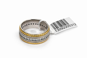 Mens  two tone , Eternity Band Band Ring 7.6 Dwt 