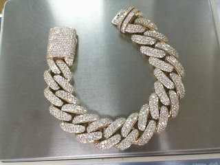 14KT DIAMOND CUBAN BRACELET 