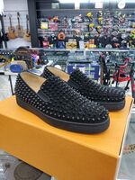 Christian Louboutin Roller-Boat Spiked Shoes, Size 8.5