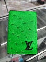 Louis Vuitton Limited Edition Fluorescent Green Ostrich Pocket Organizer