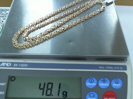  10KT YLW GOLD FLAT BYZANTINE CHAIN 30.9 DWT / 48.1 GRAMS 24"