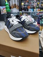 Burberry Ramsey Check Blue Plaid Sneakers, Size 40/7 US